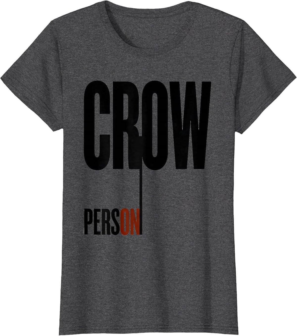 Women's Crow Person Minimalist Bird Enthusiast Gothic Nature Art T-Shirt - Dark Heather Grey