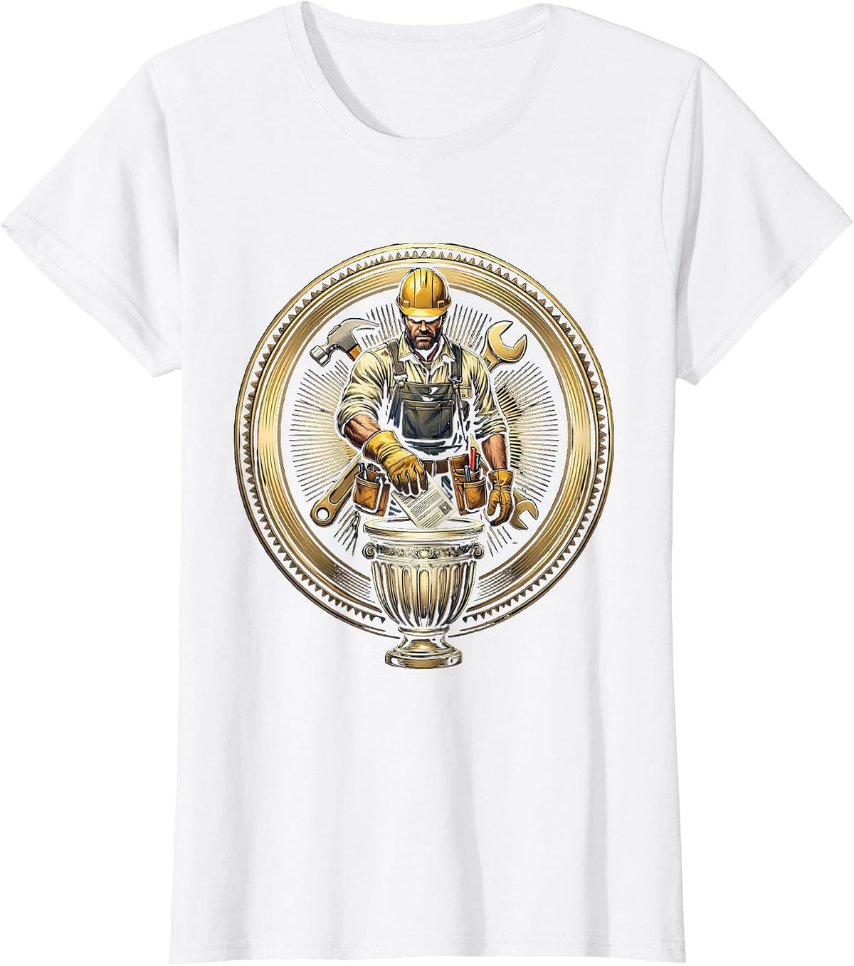 Voting Worker Civic Pride Labor Day Graphic T-Shirt - White