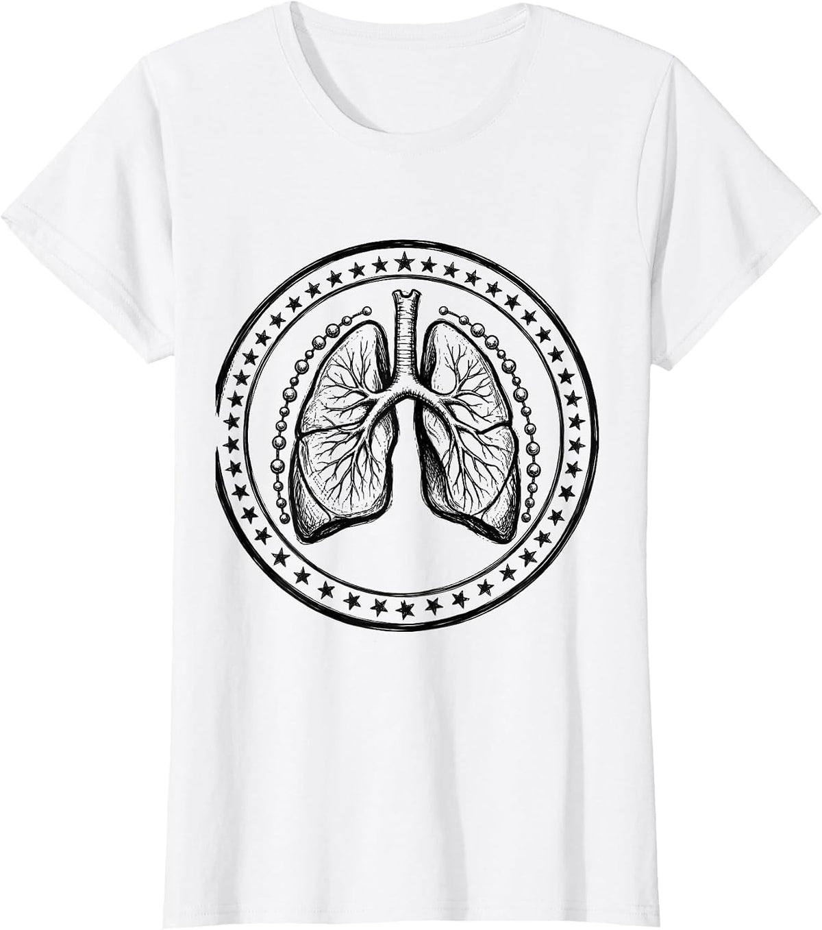 Lung Badge Respiratory Therapist Christmas Humor T-Shirt - White