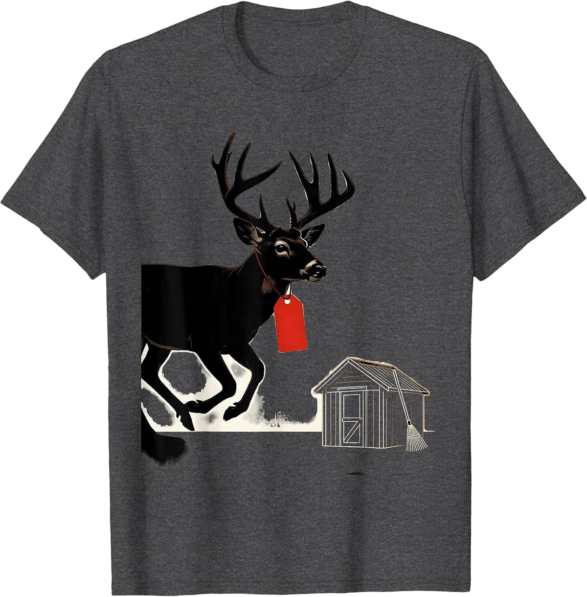 Whitetail Buck Hunting Dad Humor Deer Hunter Gift T-Shirt - Dark Heather Grey