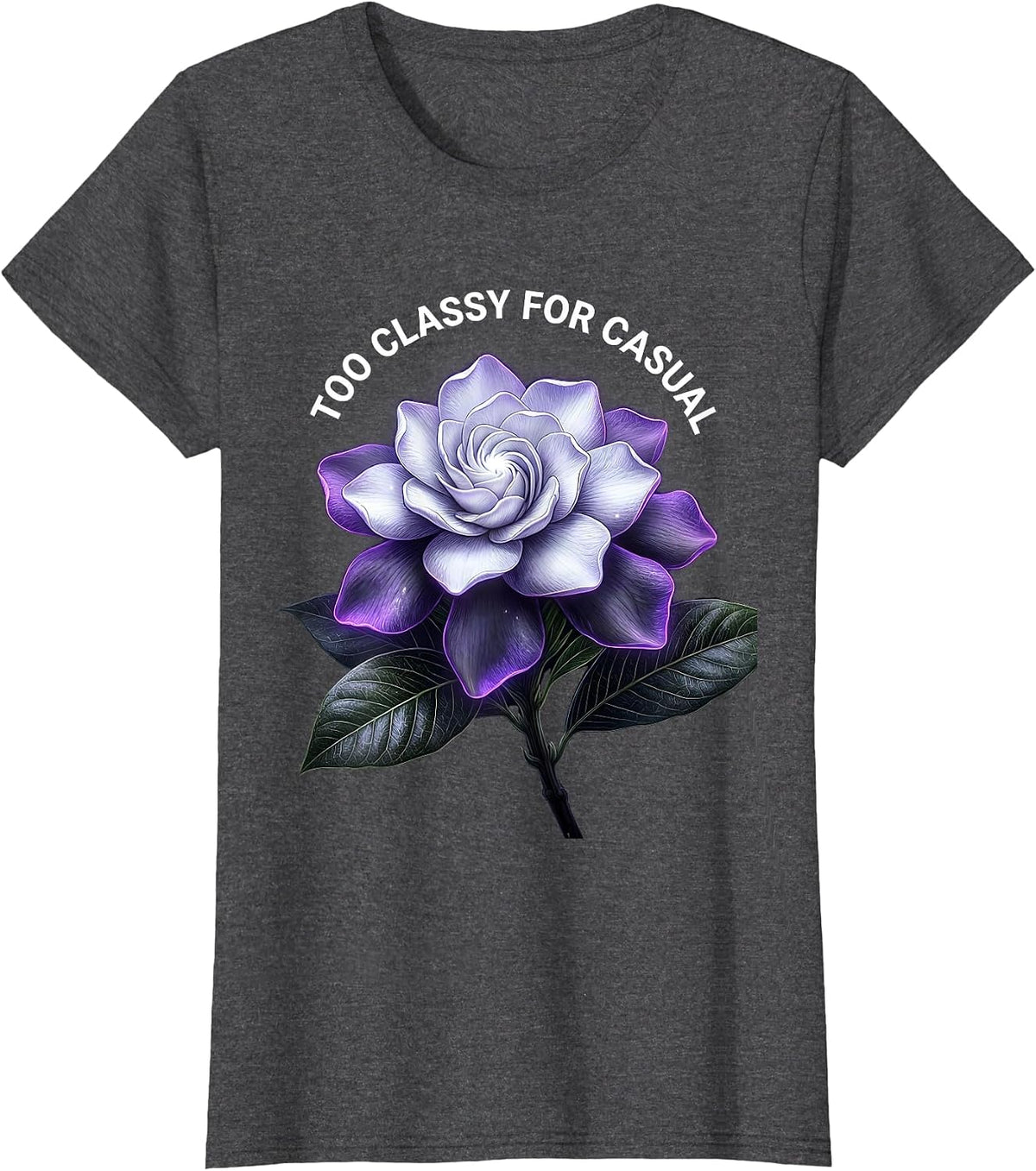 Women's Too Classy For Casual Tuxedo Graphic Design T-Shirt - Dark Heather Grey
