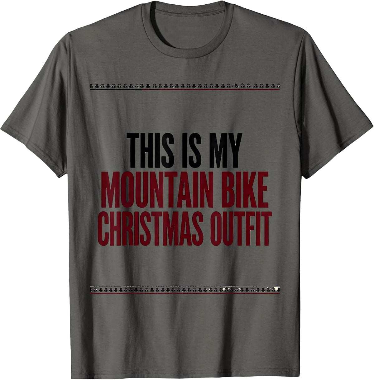 This Is My Mountain Bike Christmas Outfit Biker Humor T-Shirt - Asphalt Grey