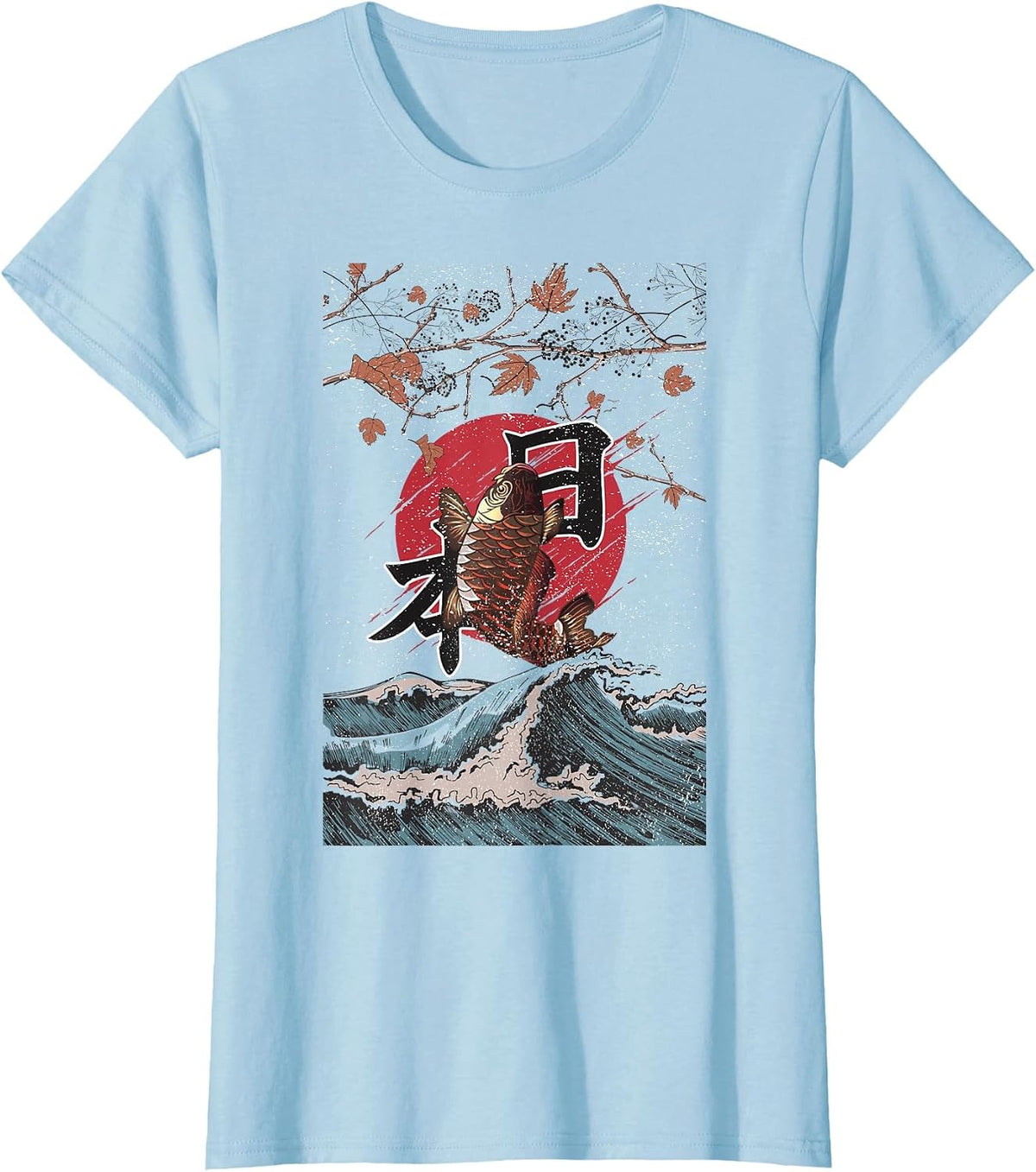 Koi Nishikigoi Carp Japan Ornamental Fish Japanese Fish T-Shirt - Baby Blue