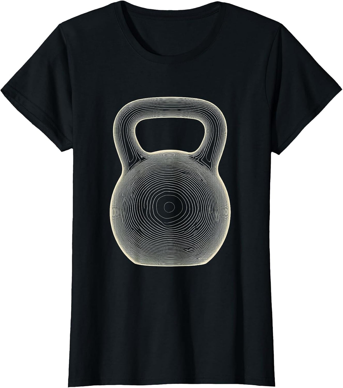 Topographic Kettlebell Gym Workout Humor Weightlifting T-Shirt - Black