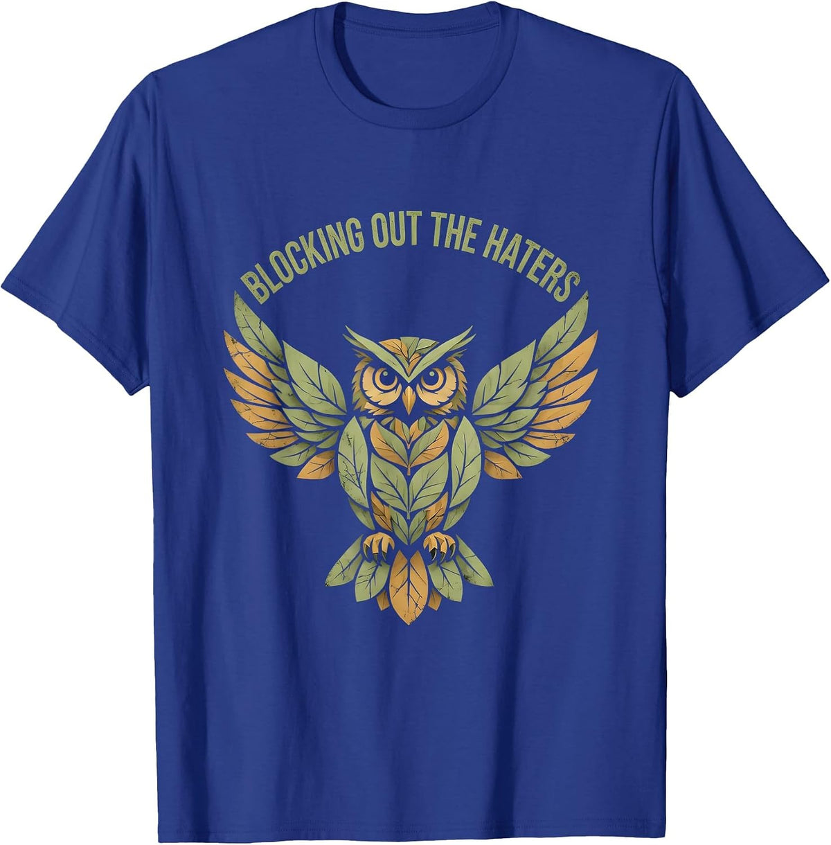 Men's Blocking Out the Haters Volleyball Design T-Shirt - Royal Blue