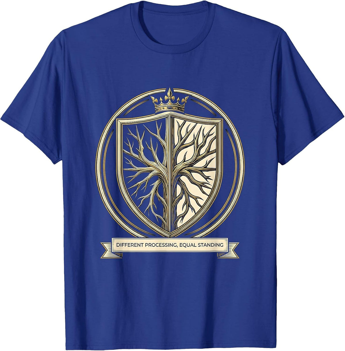 Different Processing Equal Standing Neurodivergent Meme T-Shirt - Royal Blue