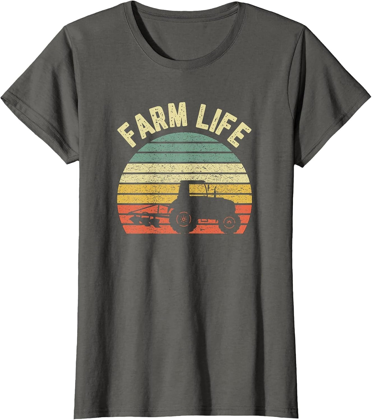 Farming Shirt Cool Vintage Farmer Retro Farm Life T-Shirt - Asphalt Grey