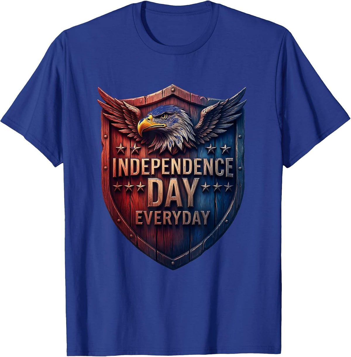 Independence Day Everyday Patriotic Design T-Shirt - Royal Blue