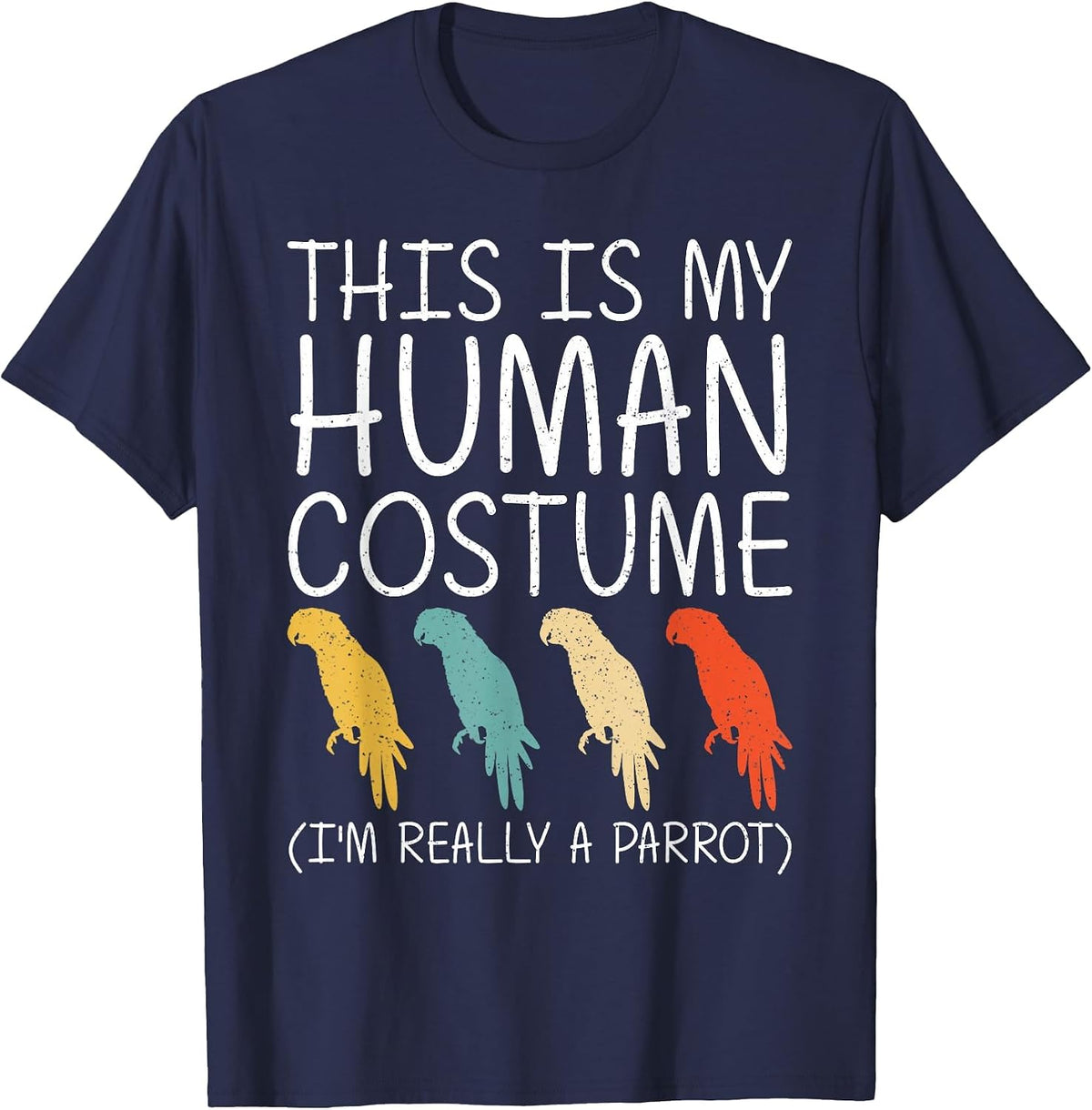 Cool Parrot Design for Men Women Macaw Bird Parrot Lover T-Shirt - Navy Blue