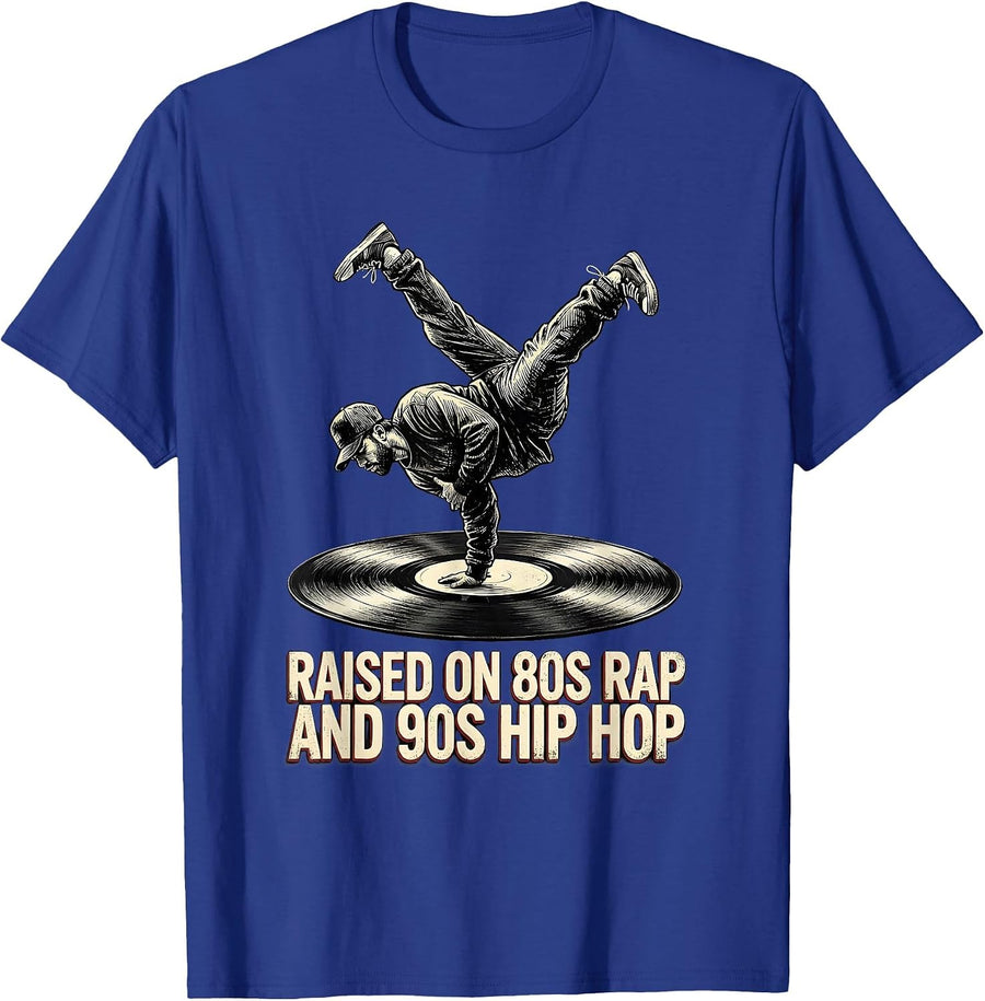 Raised On 80s Rap And 90s Hip Hop Retro Streetwear Nostalgia T-Shirt - Royal Blue