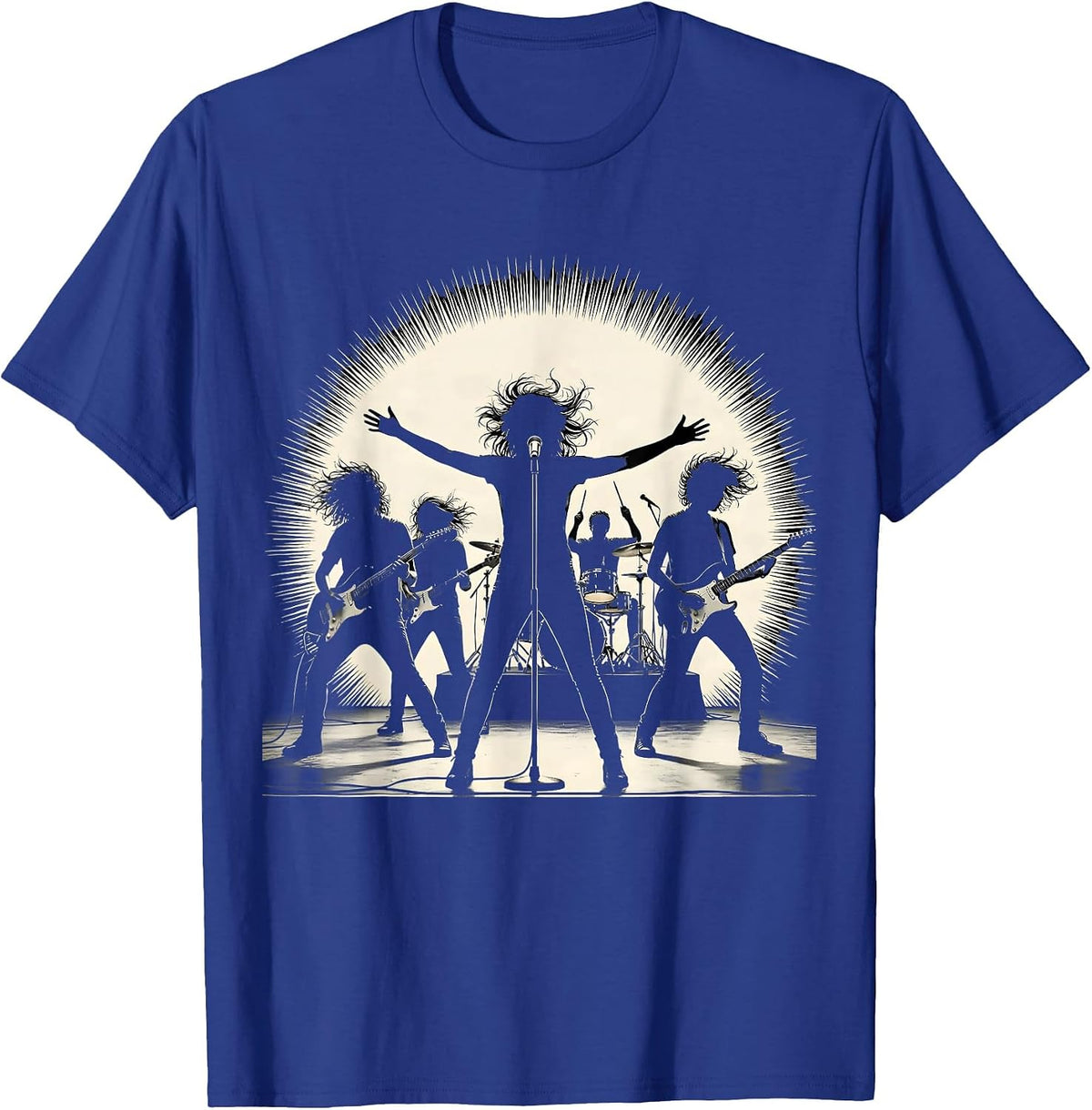 Men's All-Female Band Silhouette Spotlight Graphic T-Shirt - Royal Blue