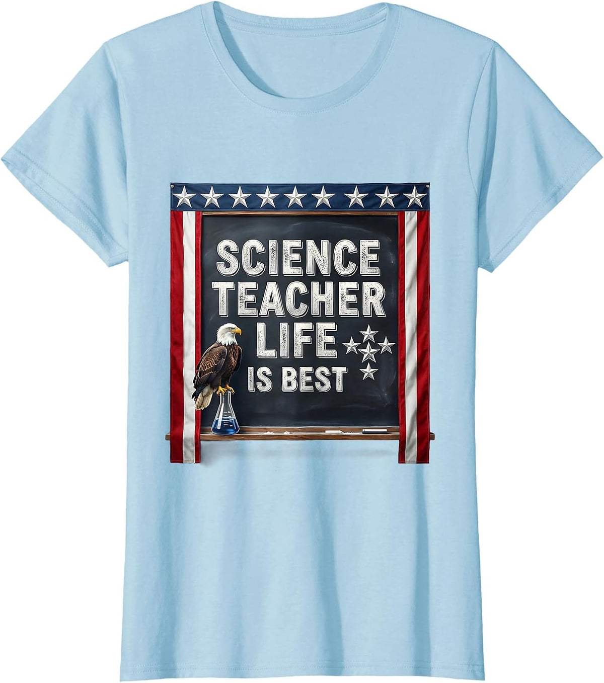 Science Teacher Life Is Best Back to School Design T-Shirt - Baby Blue