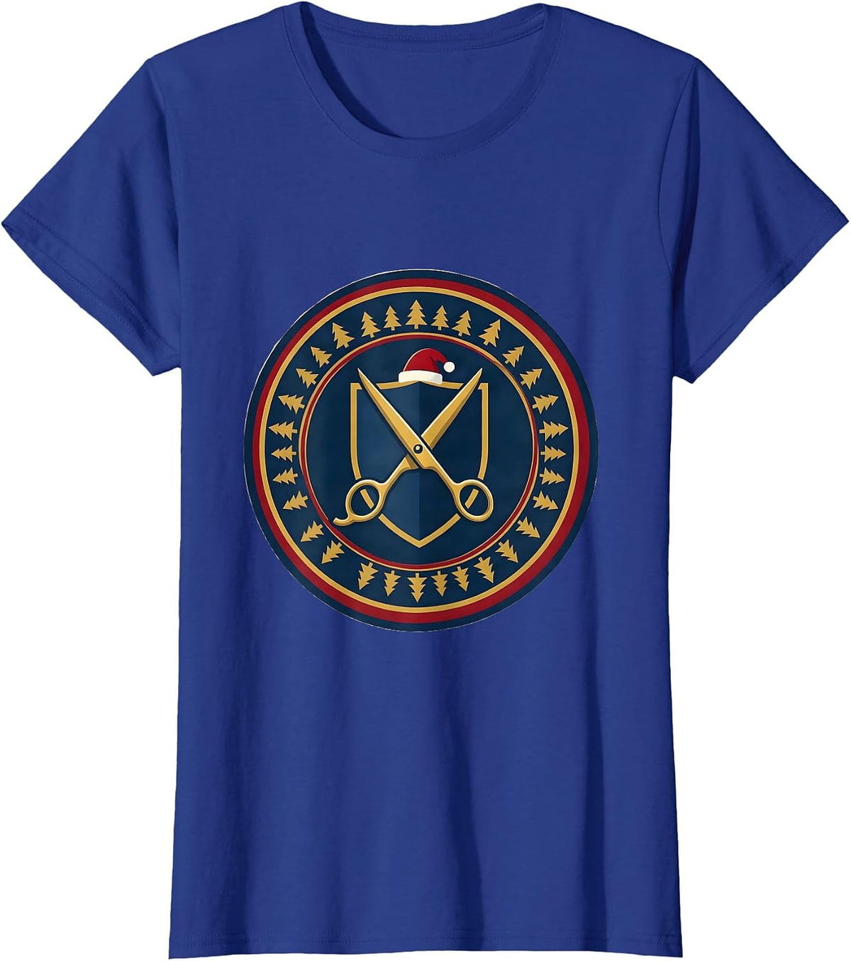 Women's Surgical Scissor Santa Nurse Christmas Medical Humor T-Shirt - Royal Blue