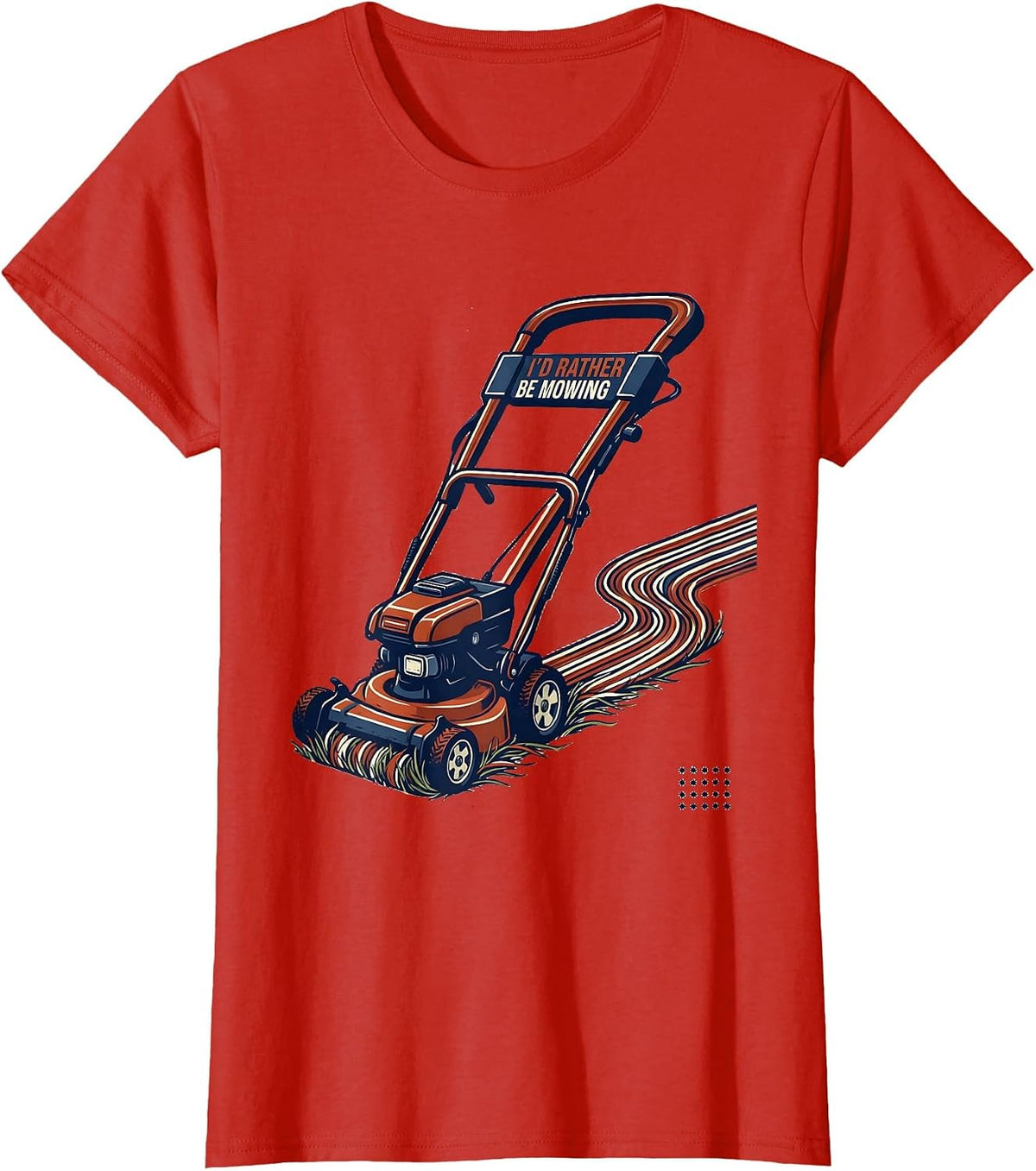I'd Rather Be Mowing Vintage American Flag Papaw Gift T-Shirt - Red