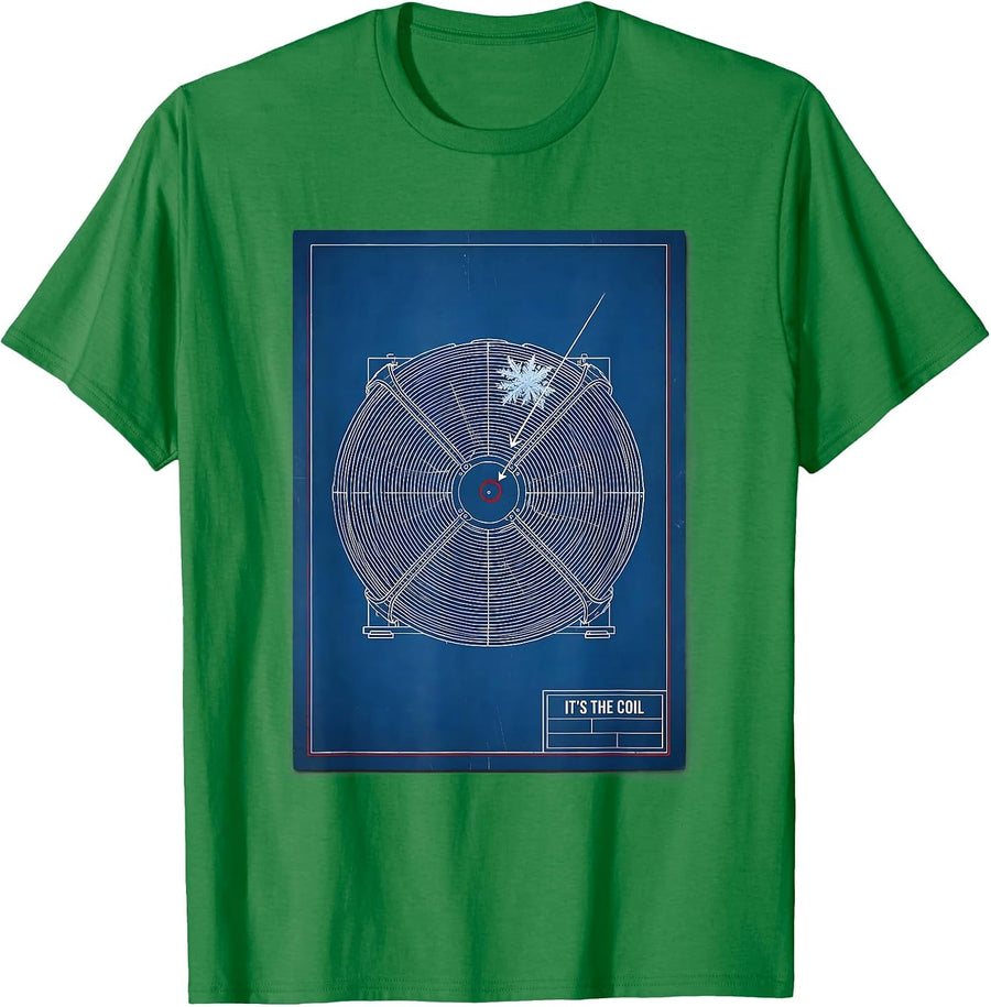 Men's It's The Coil HVAC Technician Trade Humor Funny HVAC Tech T-Shirt - Kelly Green