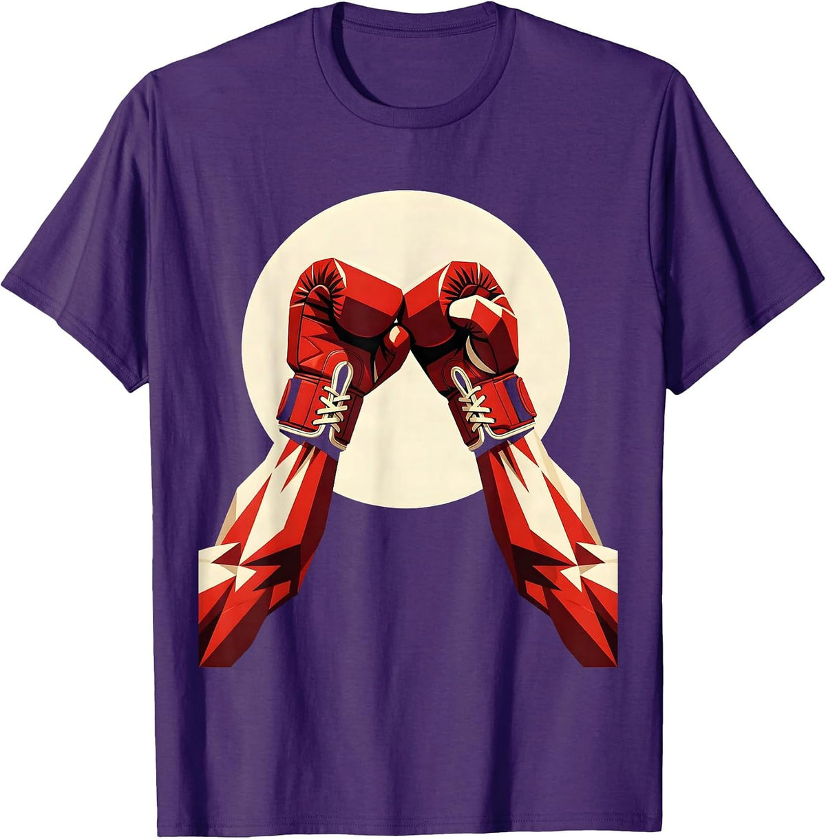 Boxing Gloves Muscular Arms Graphic Design T-Shirt - Purple