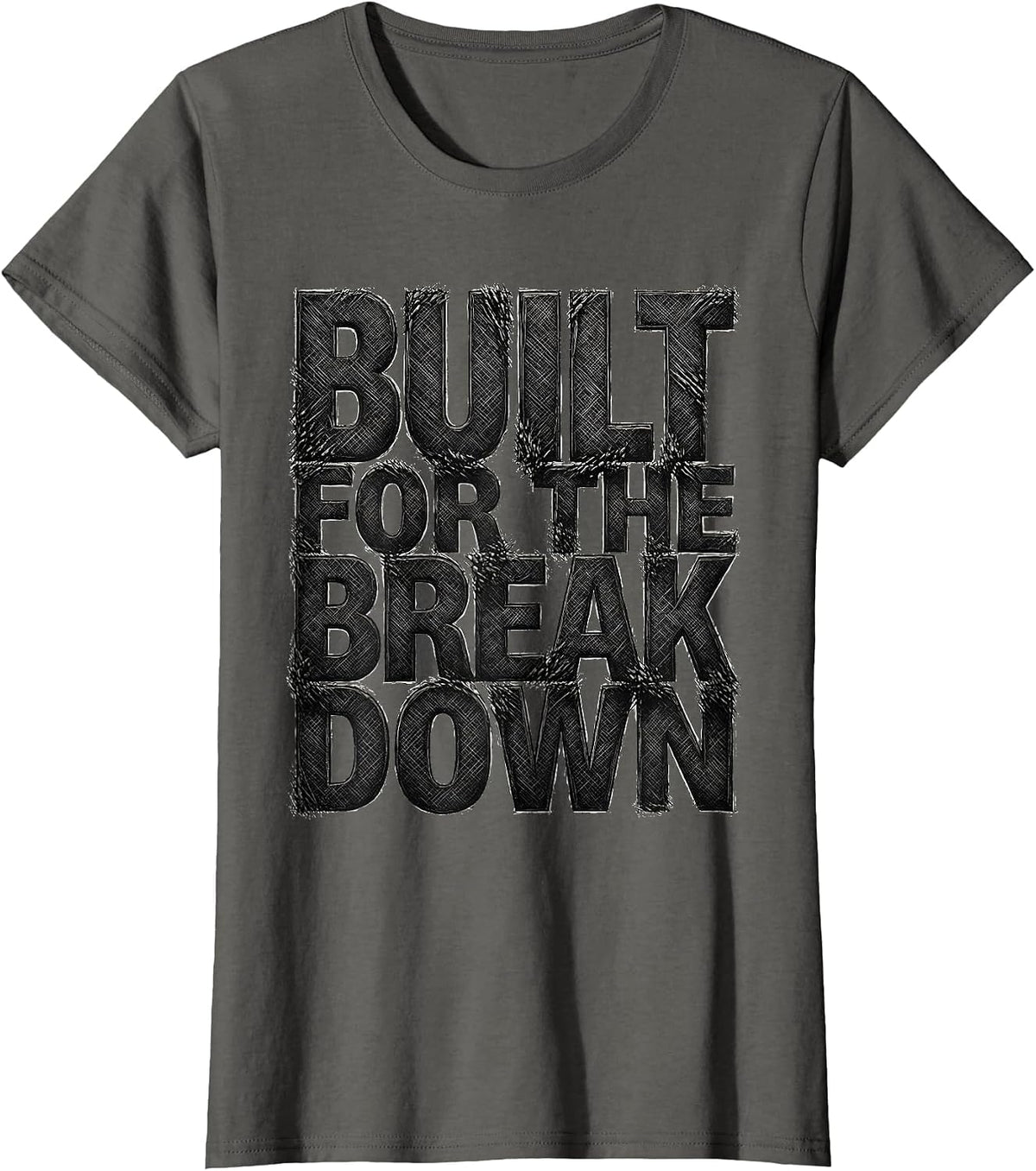Women's Built for the Breakdown Rugby Graphic Design T-Shirt - Asphalt Grey