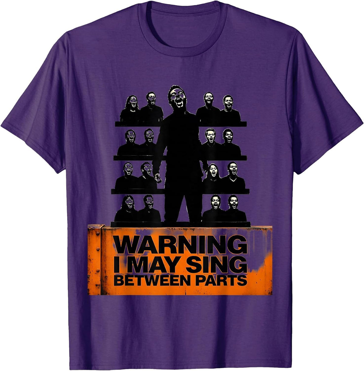Men's Warning: I May Sing Between Parts Funny Choir Member Singer T-Shirt - Purple