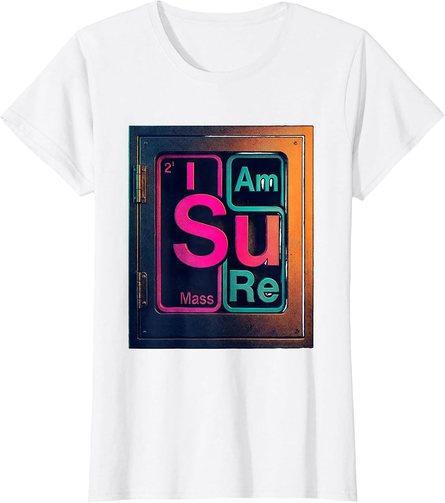 Women's I Am SuRe Nerdy Science Humor Chemistry Teacher Gift T-Shirt - White