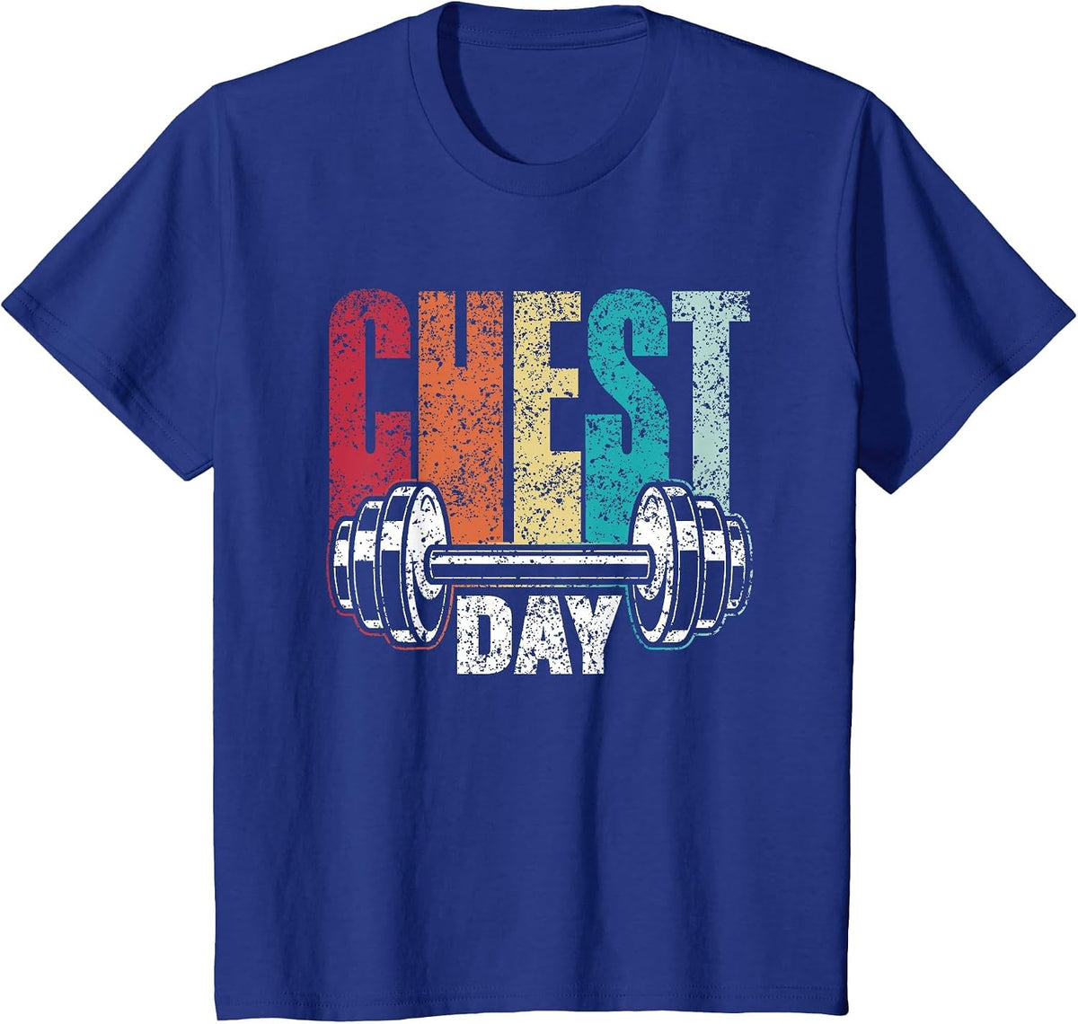 Chest Day Workout Weightlifting Gym Bodybuilding Chest Day T-Shirt - Royal Blue