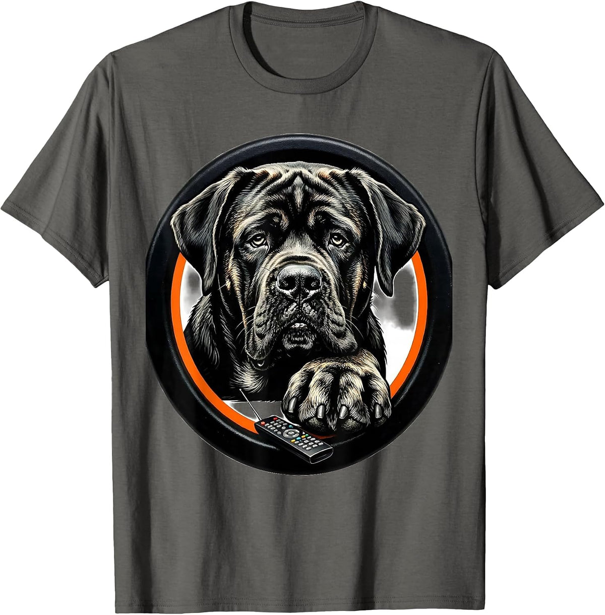 Mastiff Badge Dog Owner Humor T-Shirt - Asphalt Grey