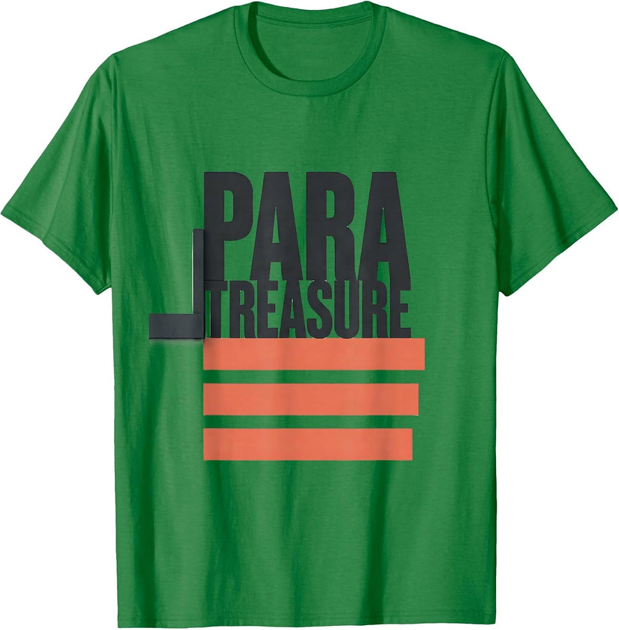 Men's Para Treasure Minimalist Paraprofessional Appreciation Back T-Shirt - Kelly Green