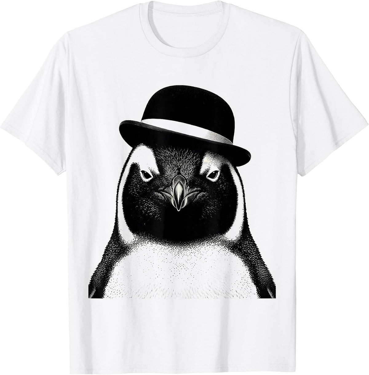 Men's Penguin Bust Novelty Animal Mascot Graphic T-Shirt - White
