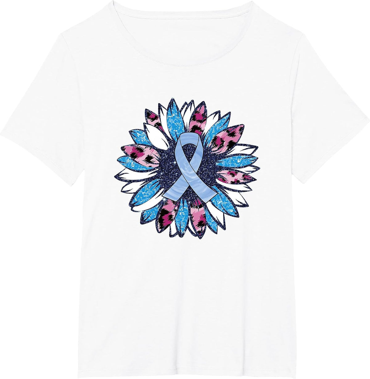 Blue Sunflower Diabetes Awareness Men Women Warrior T-Shirt - White