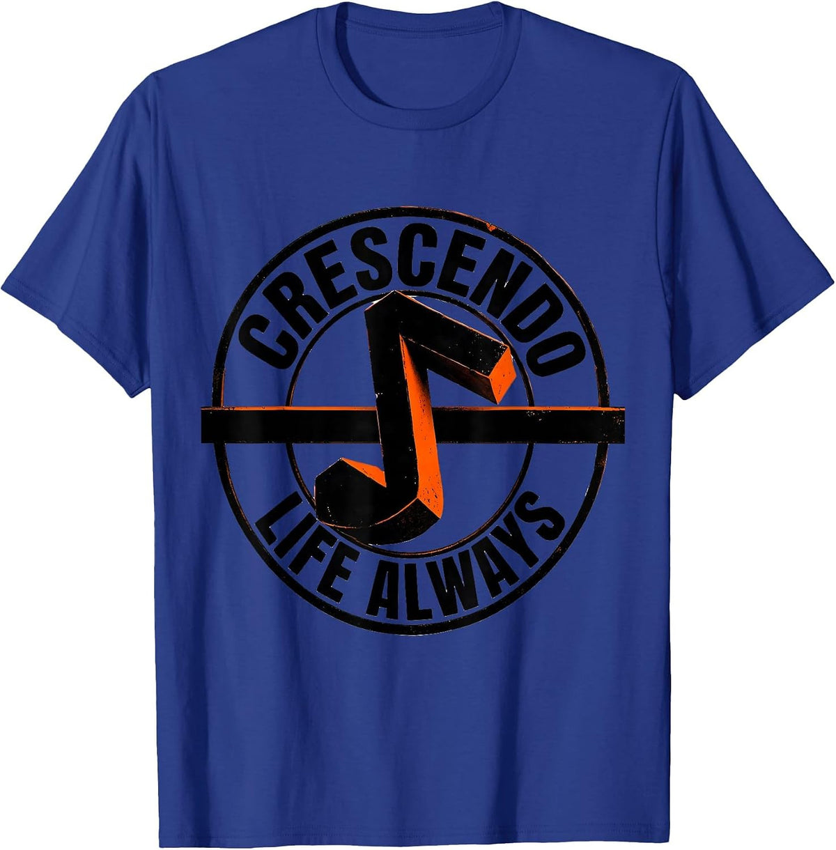 Crescendo Life Always Music Teacher Design T-Shirt - Royal Blue