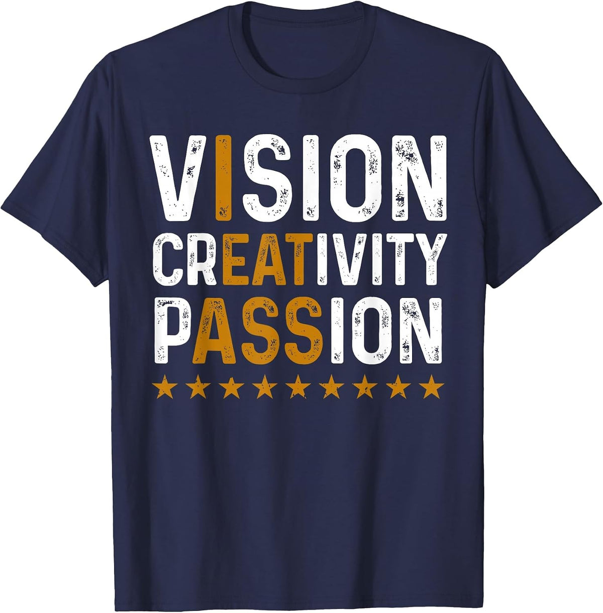 Vision Creativity Passion T-Shirt - Navy Blue