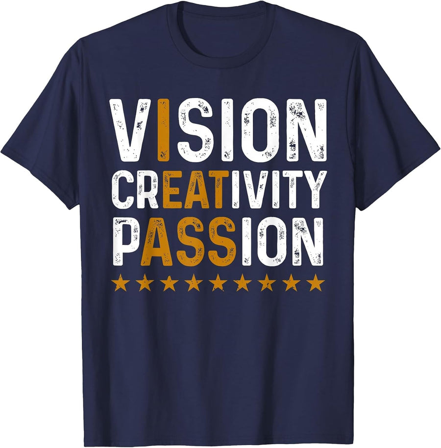Vision Creativity Passion T-Shirt - Navy Blue