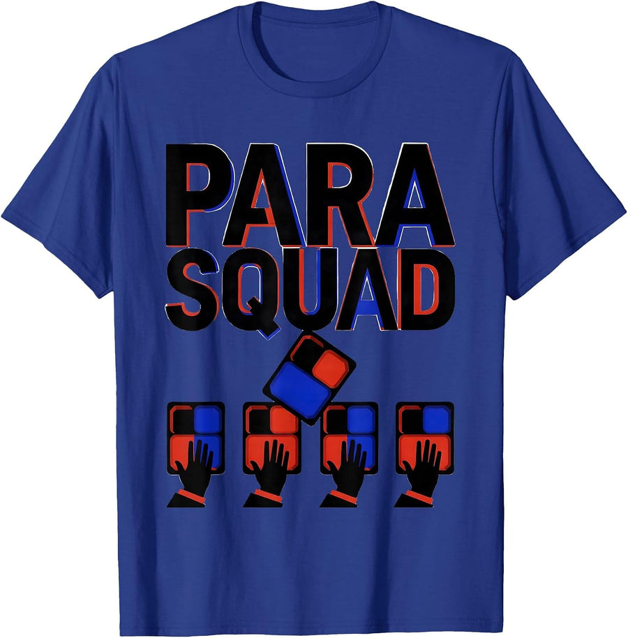 Para Squad Bauhaus Modernist Teacher Appreciation Back T-Shirt - Royal Blue
