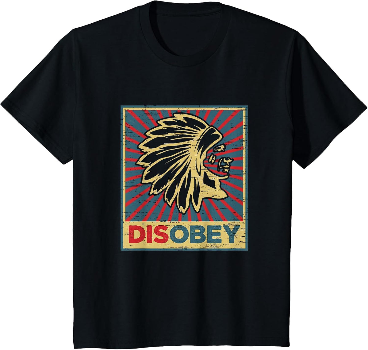 Disobey Tribe Ethnic Pride Columbus American Regalia T-Shirt - Black