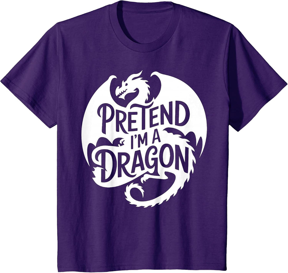 Group Easy Adult Halloween Costumes Pretend I'm A Dragon T-Shirt - Purple