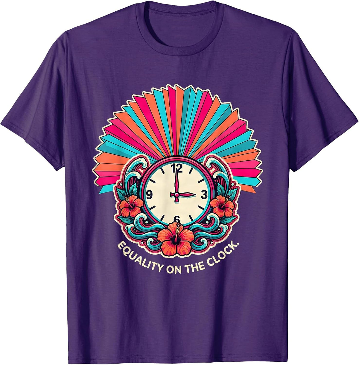 Equality on the Clock Labor Day Design T-Shirt - Purple