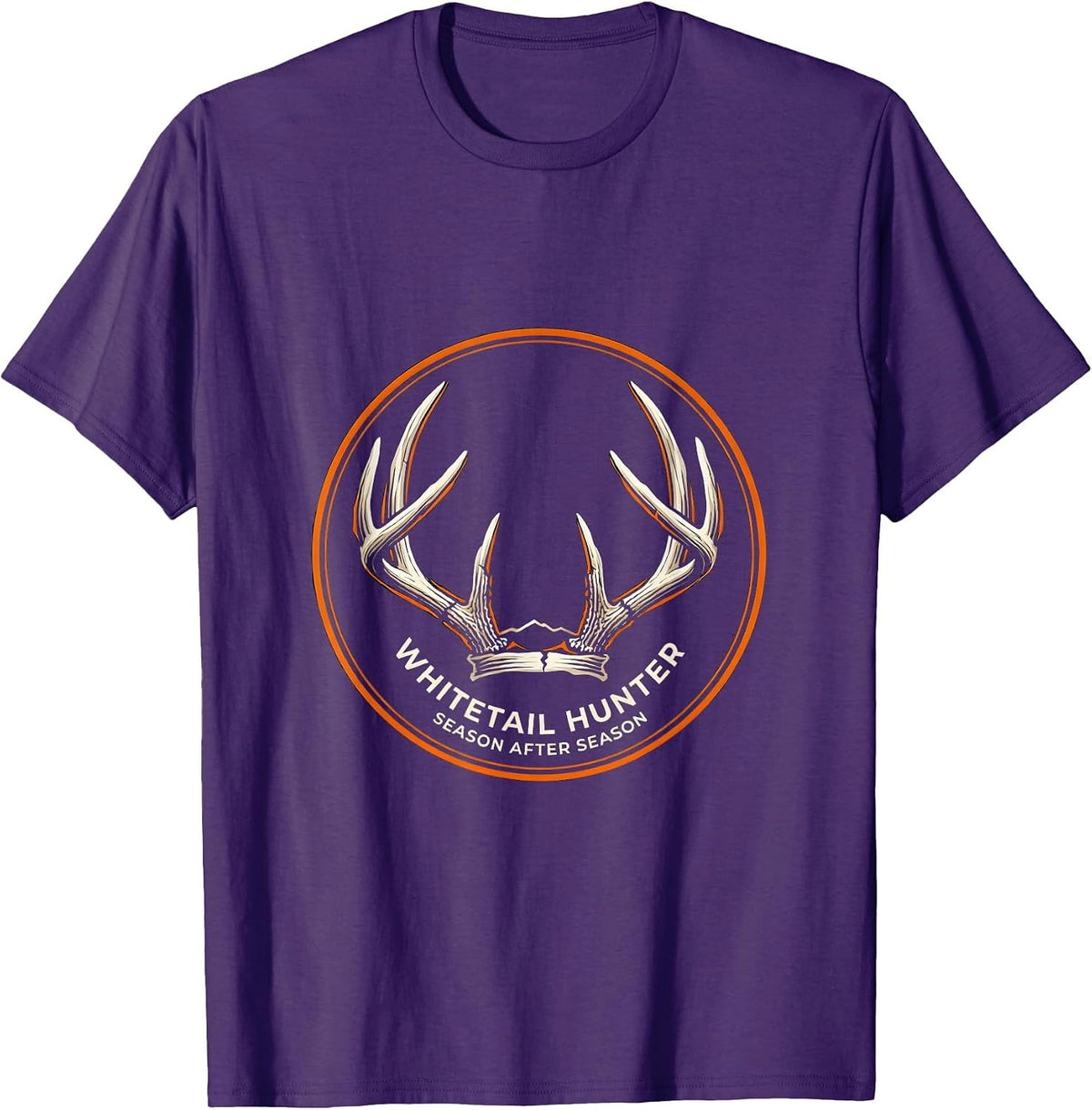 Whitetail Hunter, Season After Season Disrupted Stripe T-Shirt - Purple