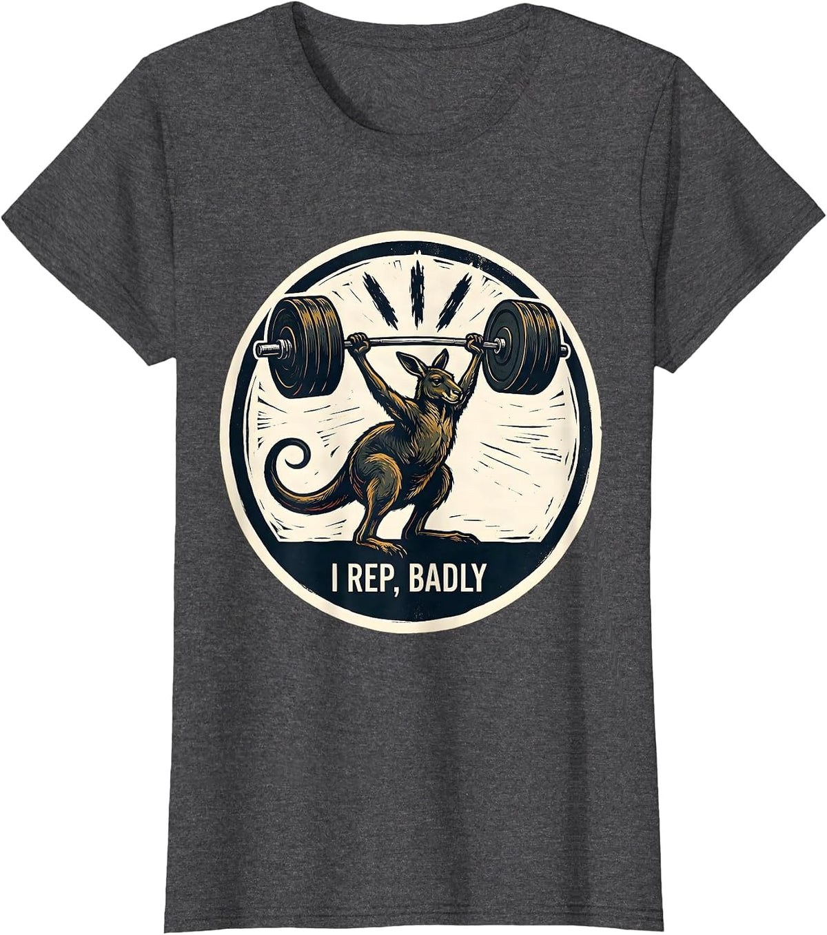 Women's I Rep, Badly Funny Gym Weightlifting Workout Humor T-Shirt - Dark Heather Grey
