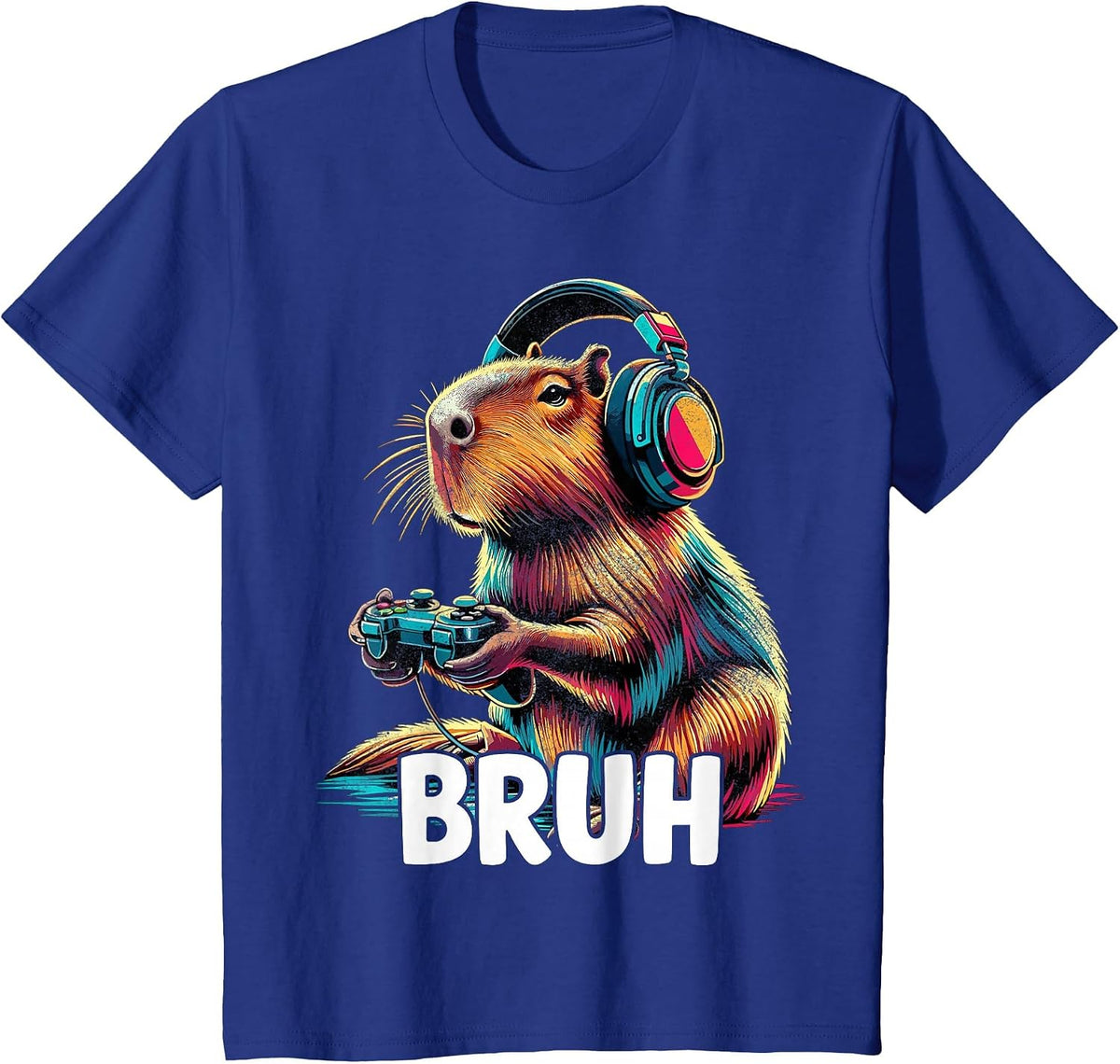 Bruh Capybaras Funny Video Games Capybara T-Shirt - Royal Blue