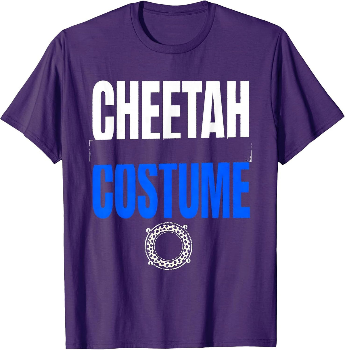 Men's Cheetah Spot Stamp Ring Teen Girl Big Cat Halloween Party T-Shirt - Purple