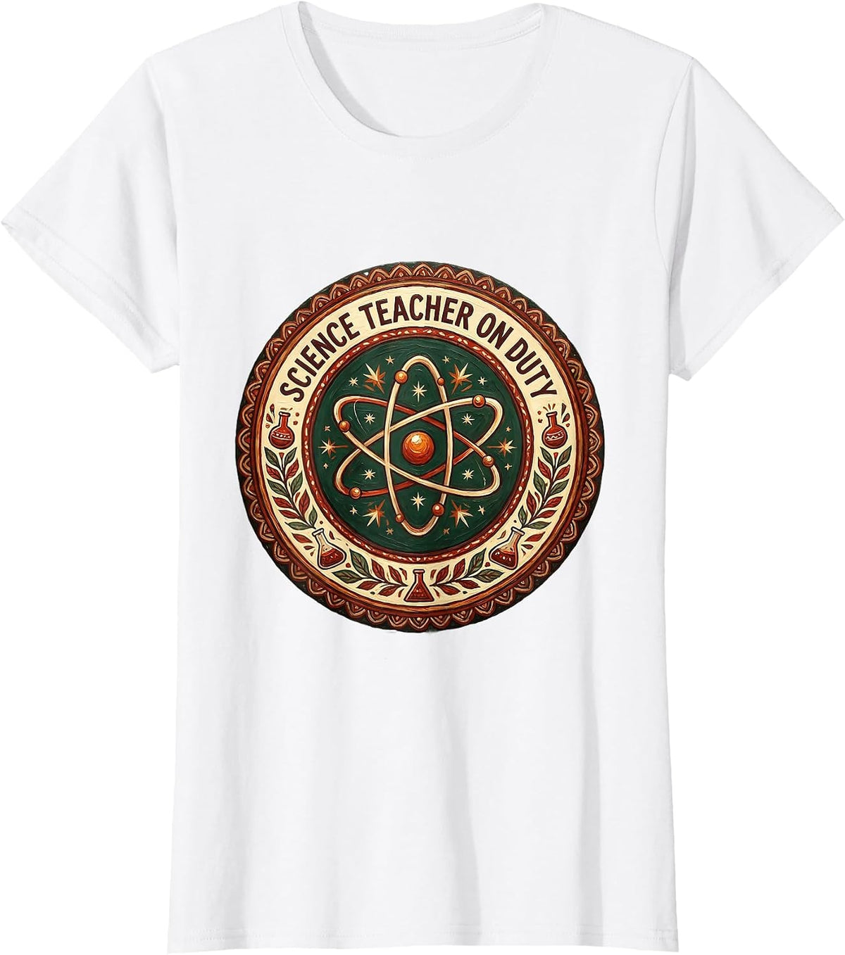 Science Teacher On Duty Educator Design T-Shirt - White