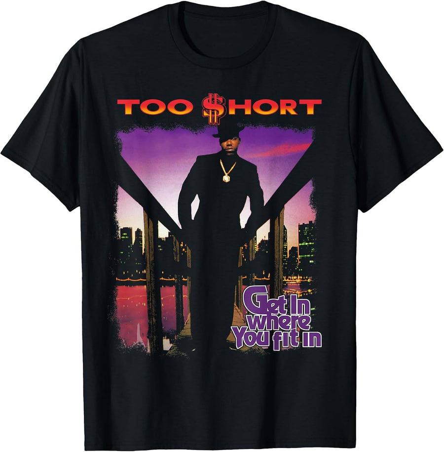 Too Short - Get in Where You Fit in Album T-Shirt, Men, Black, 3X-Large - As Pictured