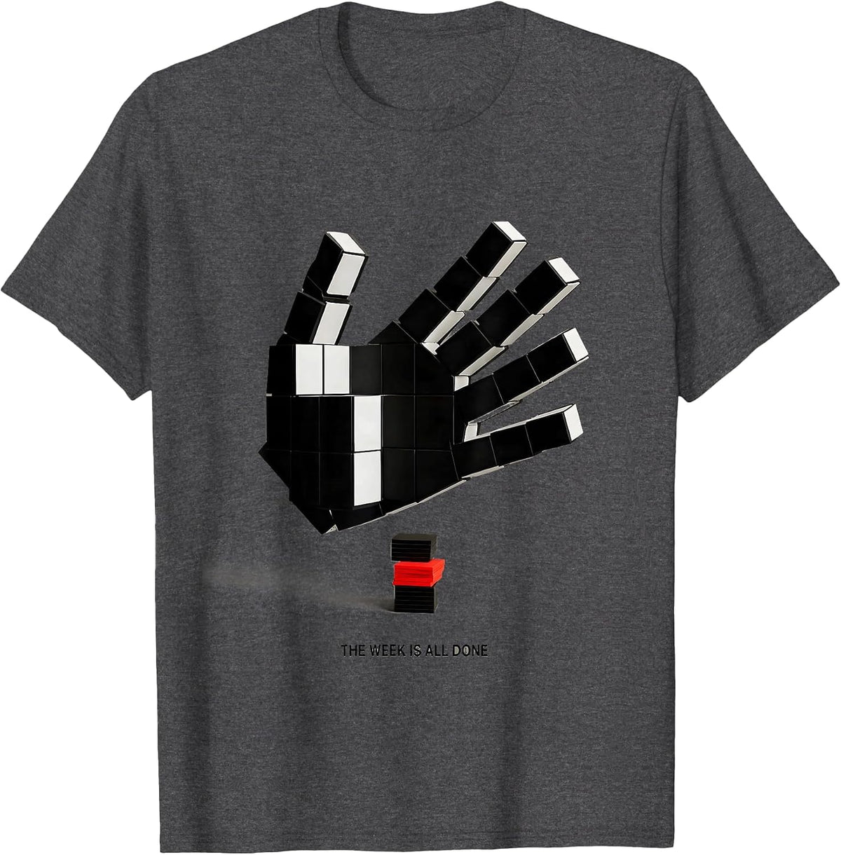 Men's The Week Is All Done Funny ASL Sign Language Teacher T-Shirt - Dark Heather Grey