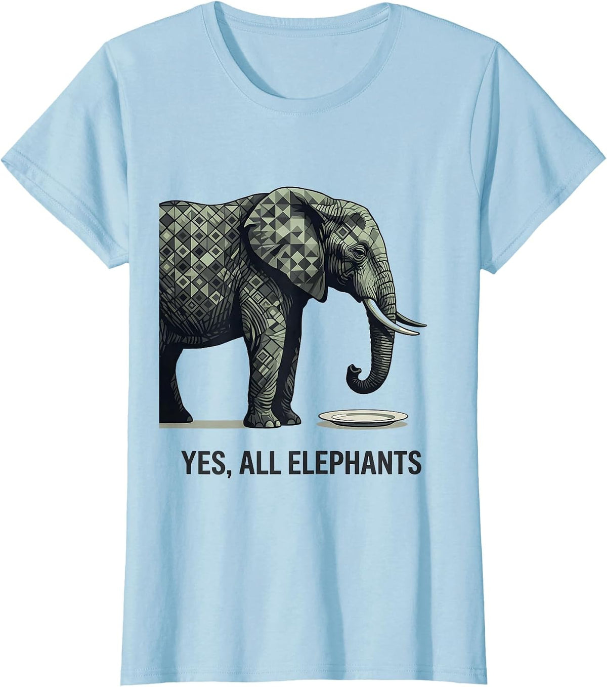 Yes, All Elephants Whimsical Elephant Lover Gift for Kids T-Shirt - Baby Blue