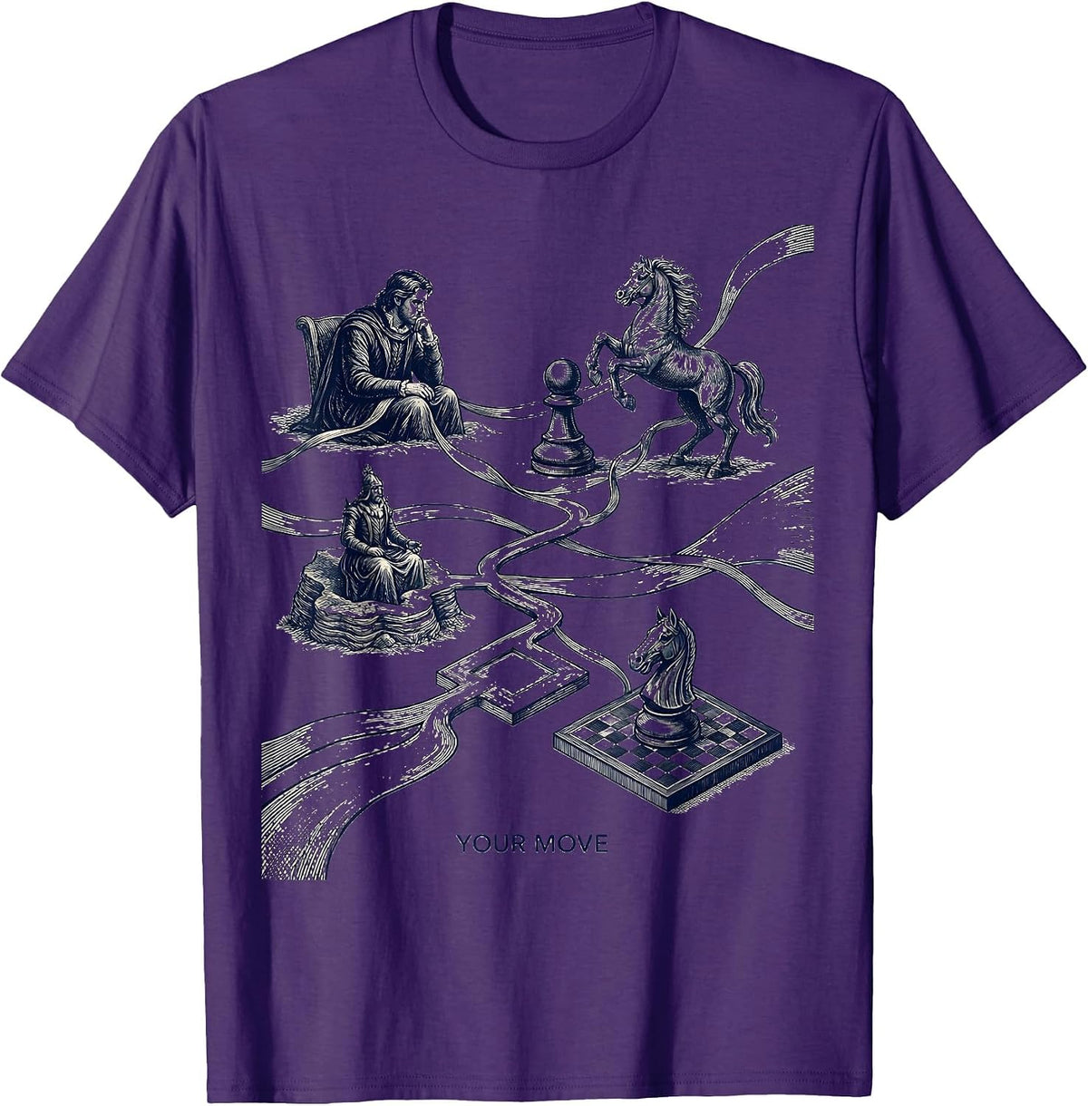 Your Move Chess Player Deadpan Humor Chess Lover Gift T-Shirt - Purple