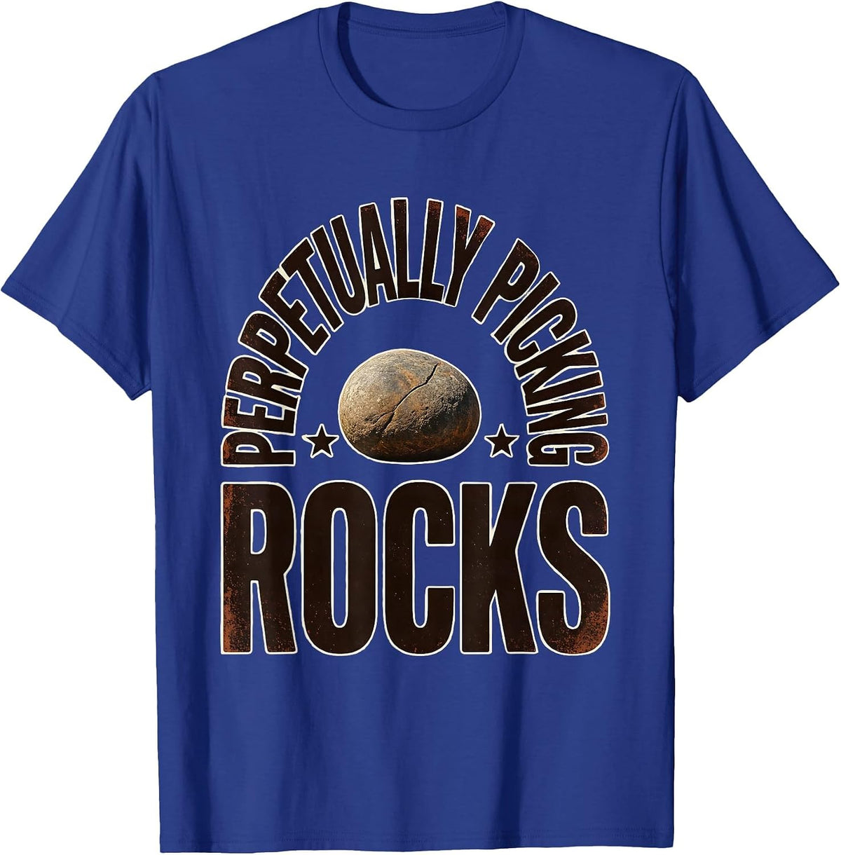Perpetually Picking Rocks Vintage Rock Collector Geologist T-Shirt - Royal Blue