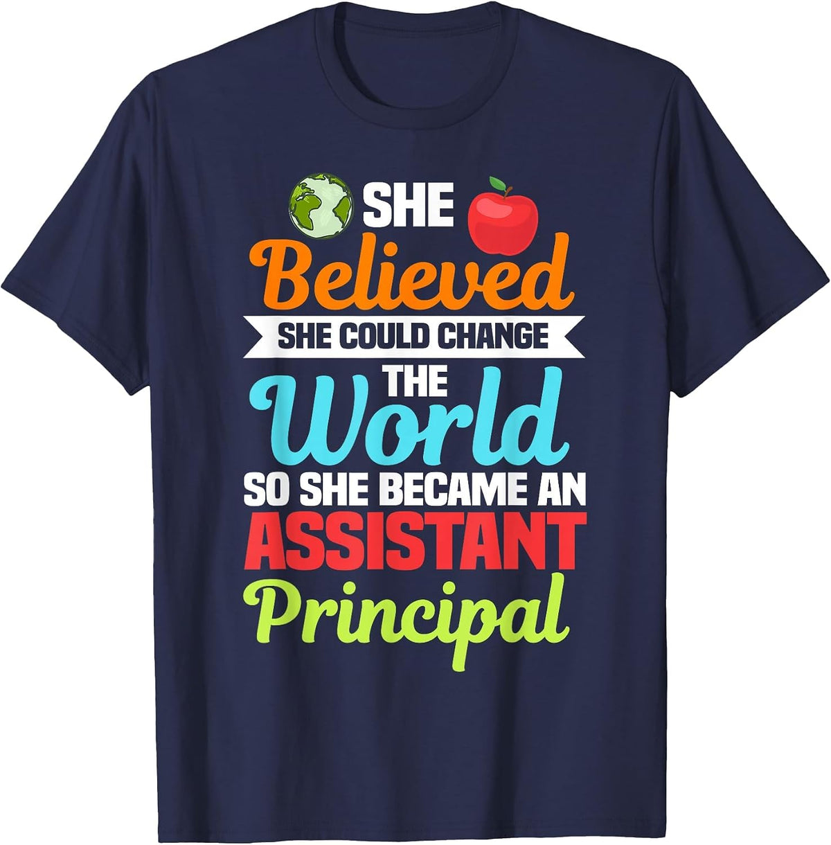 Assistant Principal Headmistress Deputy School Associate T-Shirt - Navy Blue