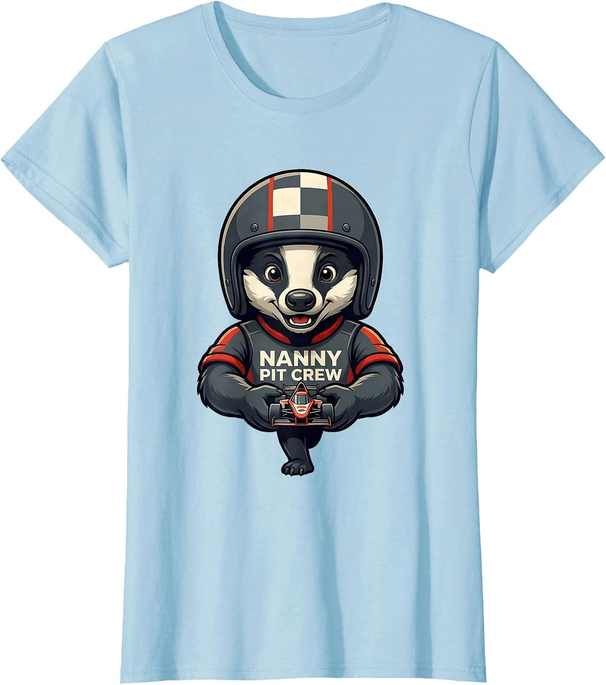 Women's Nanny Pit Crew Race Car Birthday Family Matching Pit Crew T-Shirt - Baby Blue