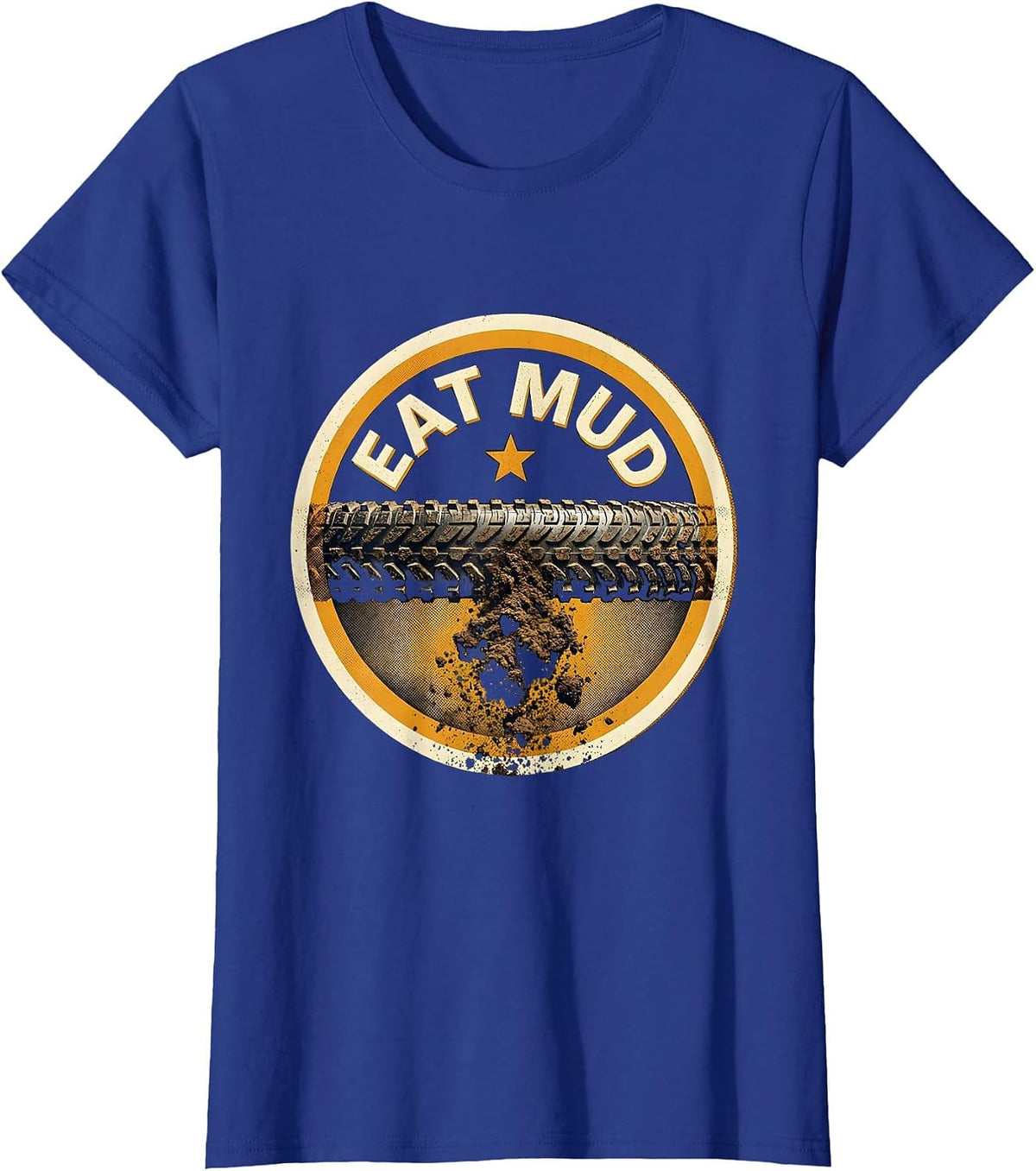 Women's Dirt Bike Tread Star Motocross Humor T-Shirt - Royal Blue