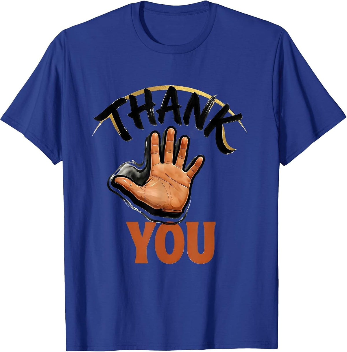 Thank You Sign Language Teacher Deaf Awareness ASL T-Shirt - Royal Blue