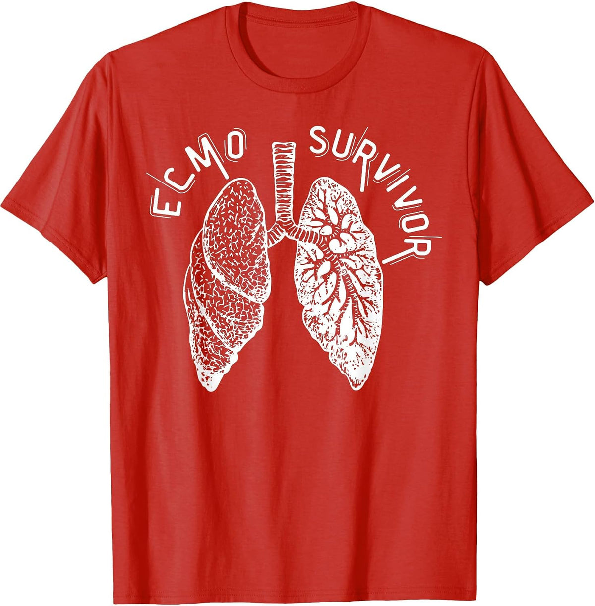 Retro Lungs ECMO Survivor ECMO Oxygenator Nurse Hospital T-Shirt - Red